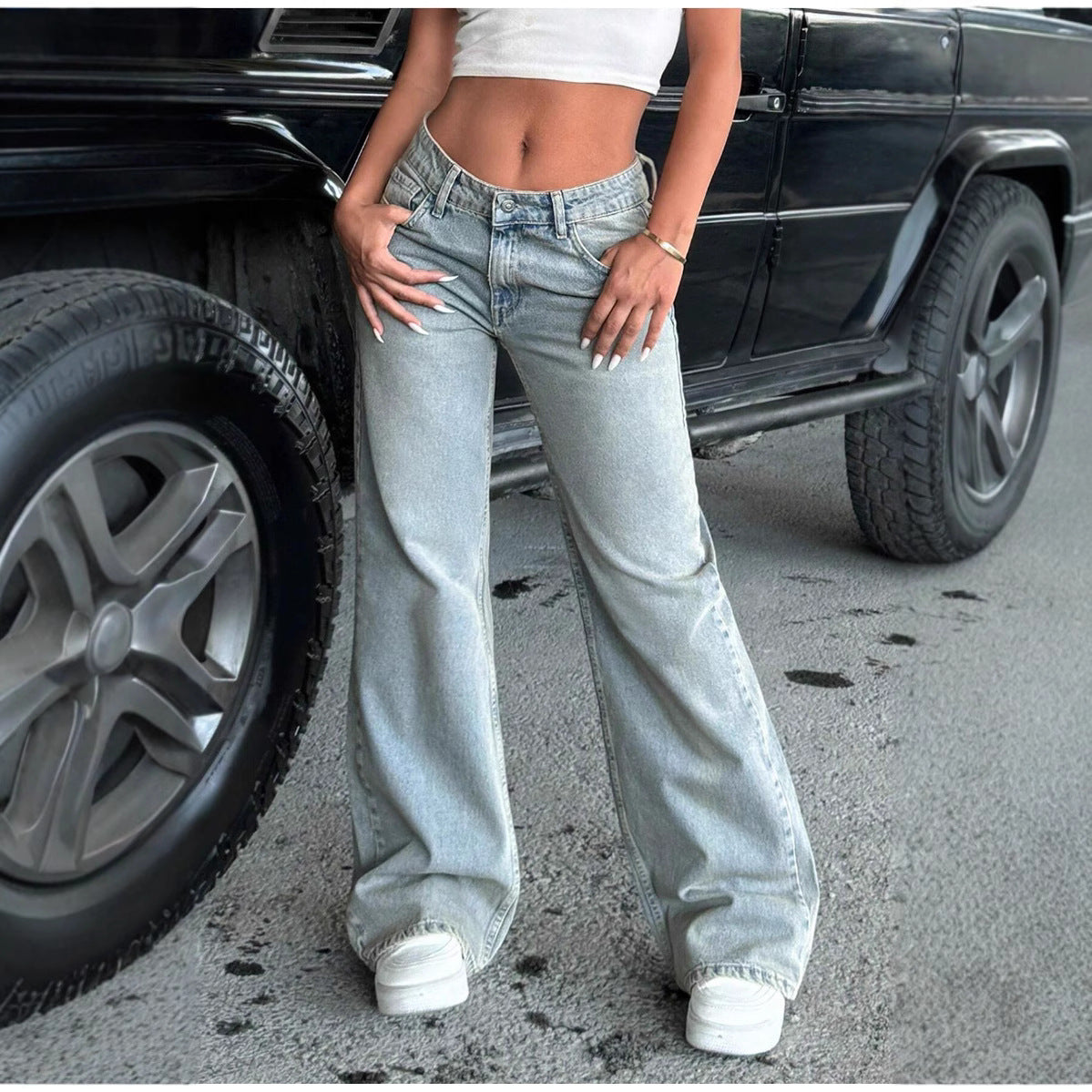 Women's Stretch Personality Street Washed Fashion Jeans