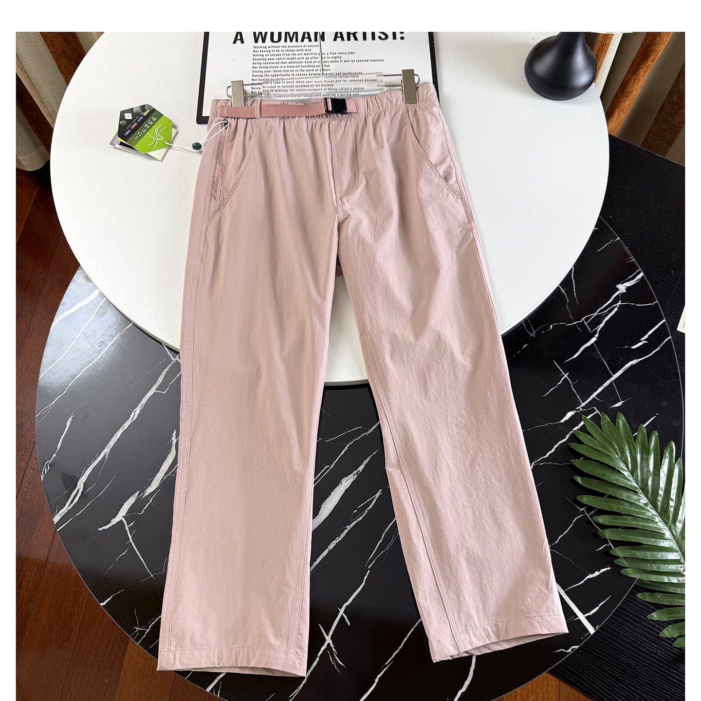 Women's Outdoor Lightweight Breathable Elastic Waist Waterproof Cropped Pants
