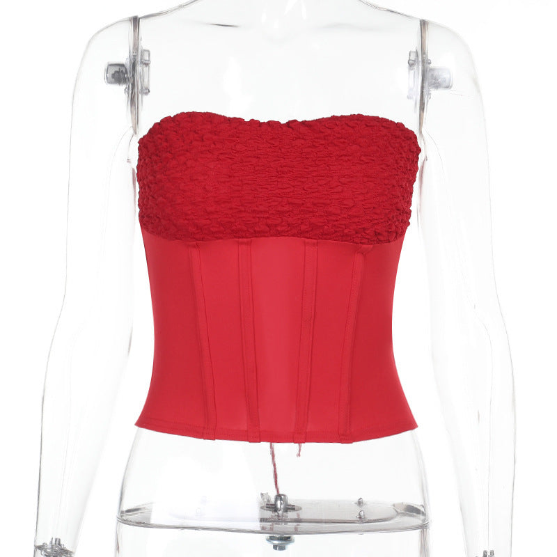 Mechanism Fabric Tube Summer Hot Sweet Tops