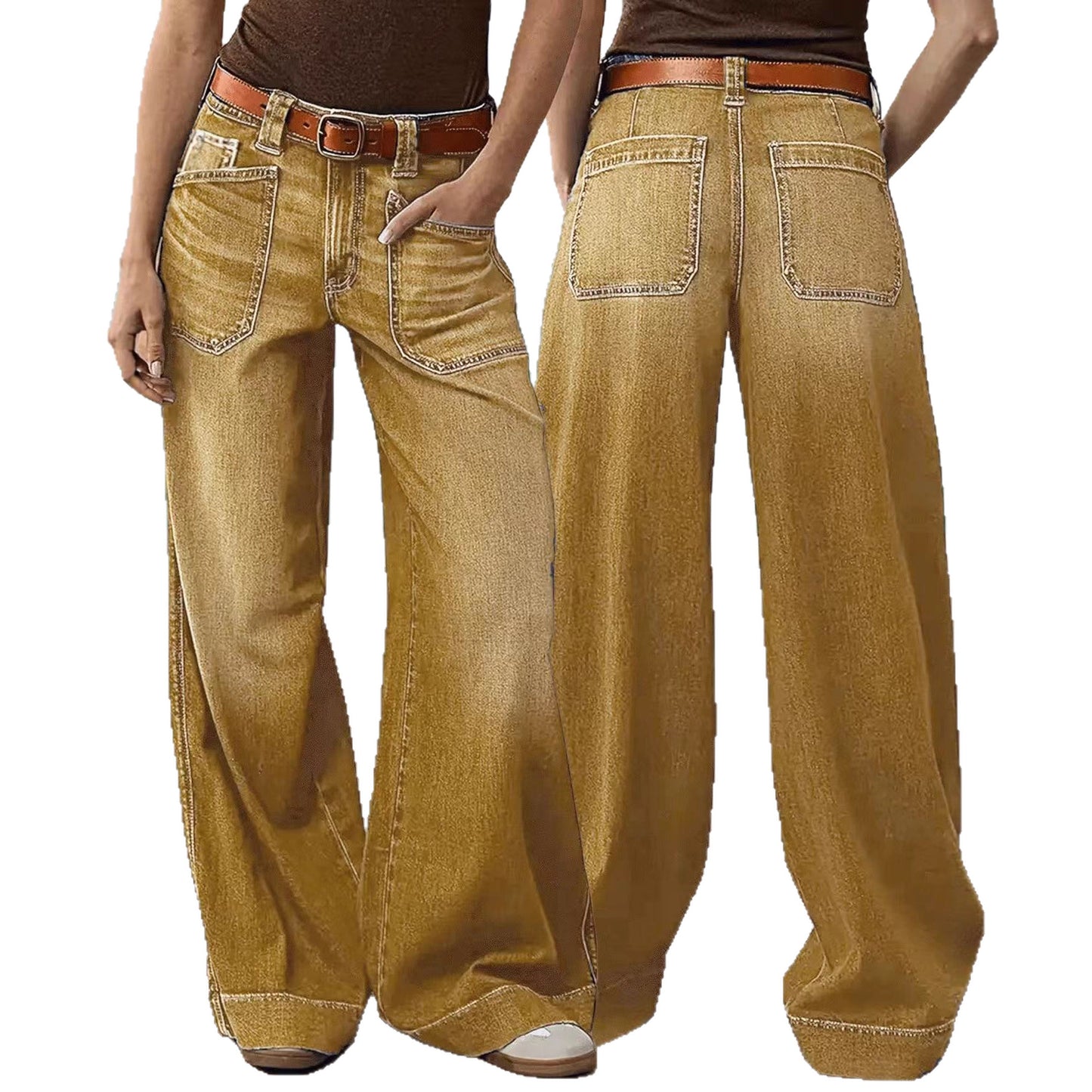 Comfortable Loose Slimming Ladies Straight Denim Jeans