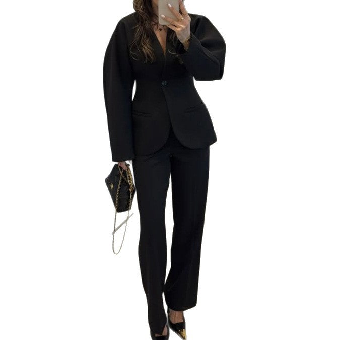 Autumn Elegant Tight Waist Trousers High-grade Blazers