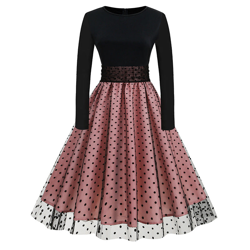 Women's Dress Long-sleeved Autumn Two-piece Patchwork Princess Dresses