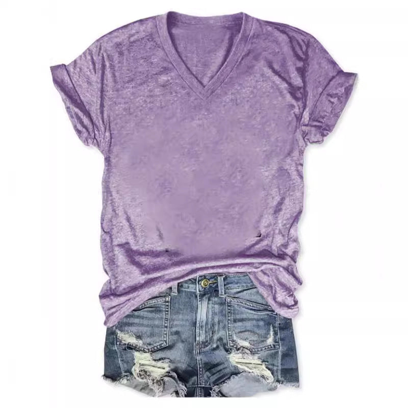 Women's Casual Loose Pullover Short-sleeved T-shirt Printed Blouses