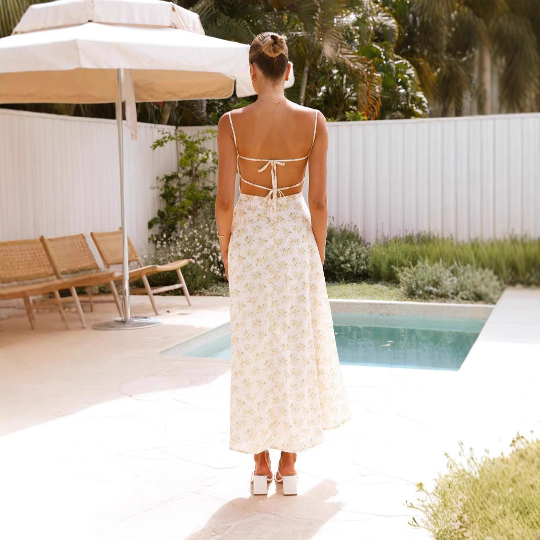 French Style Long Dress Strap Beach For Dresses