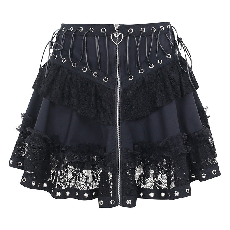 Women's Lace Stitching Dark Summer Street Fashion Skirts