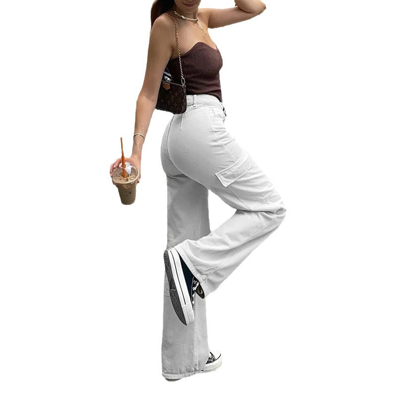 Autumn Fashion Straight Casual High Waist Street Jeans
