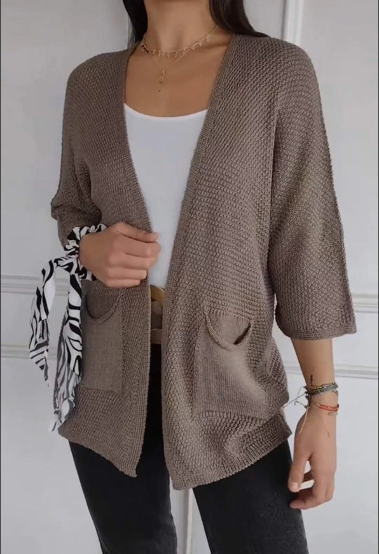 Women's Glamorous Waffle Sleeve Urban Casual Jackets