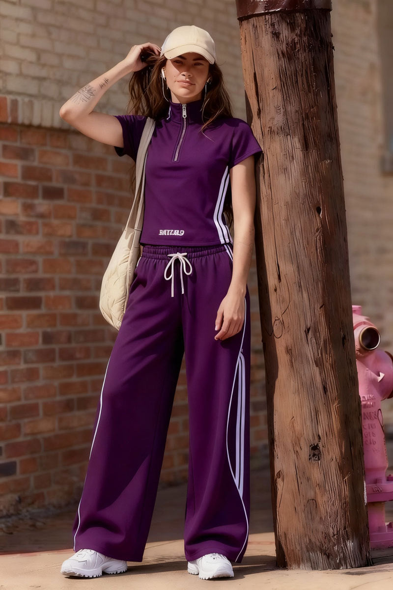 Trendy Women's Short-sleeved Sports For Two-piece Fashion Casual Suit
