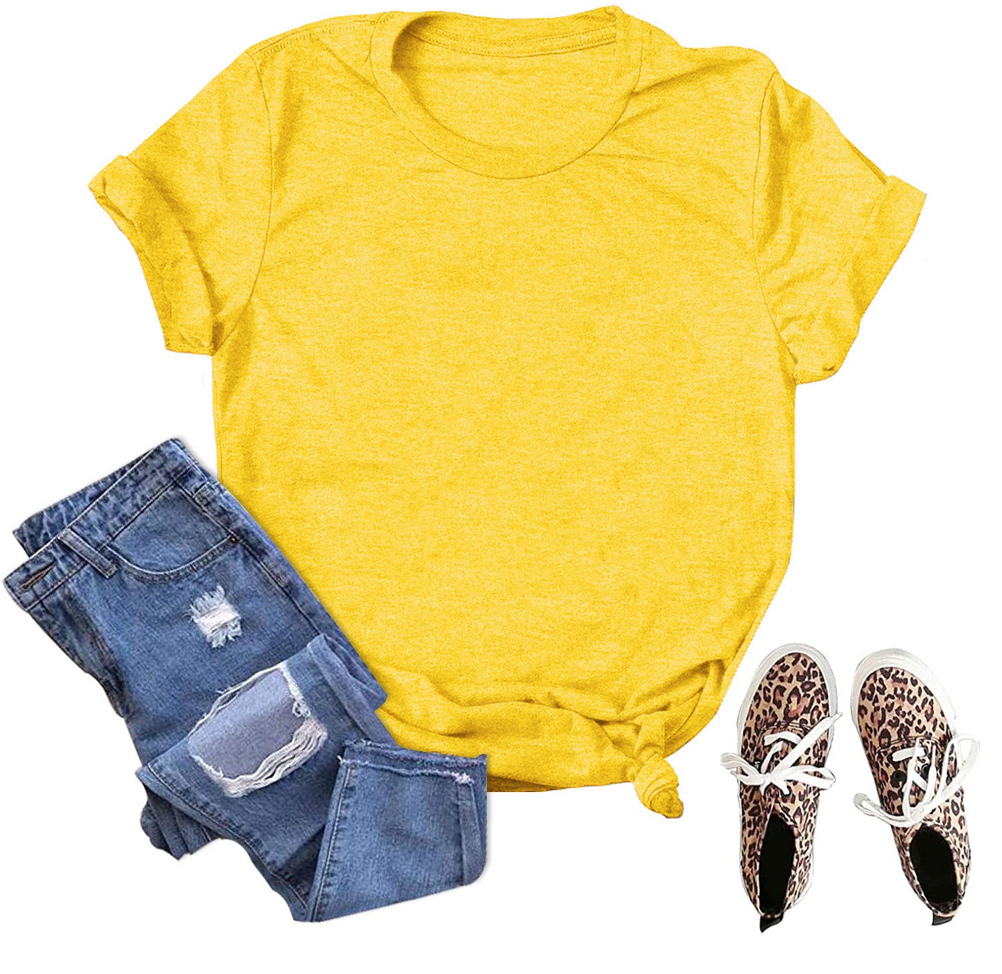 Women's & Men's & Solid Color Blank Loose T-shirt Blouses