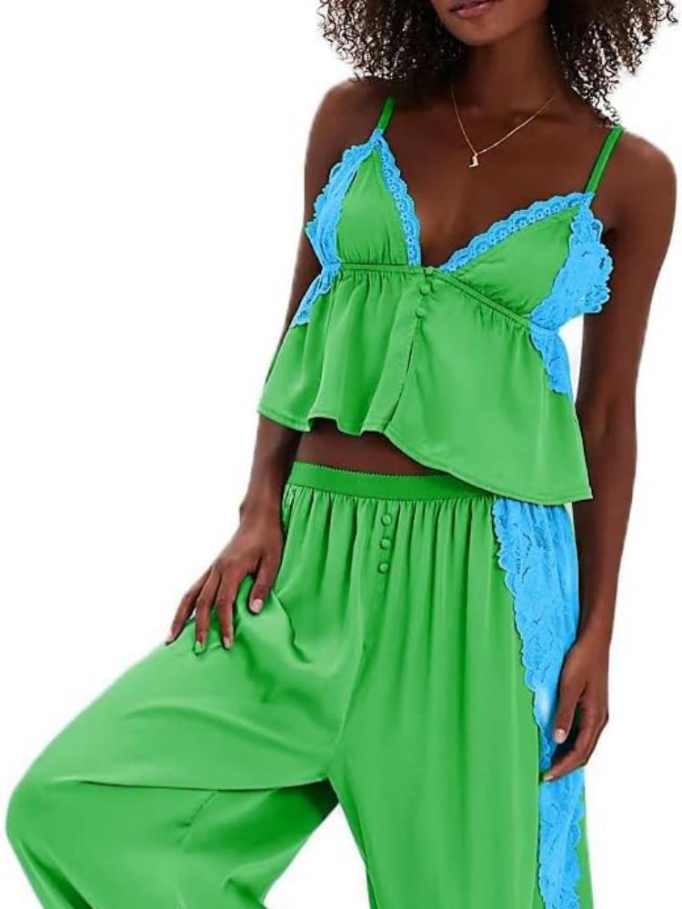 Glamorous Camisole Summer Trousers Home Wear Fashion Casual Suit