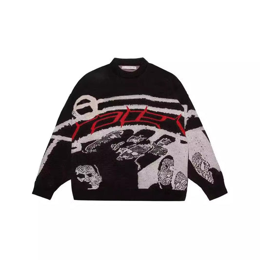 Women's & Men's & Personality Street Printed Round Neck Sweaters