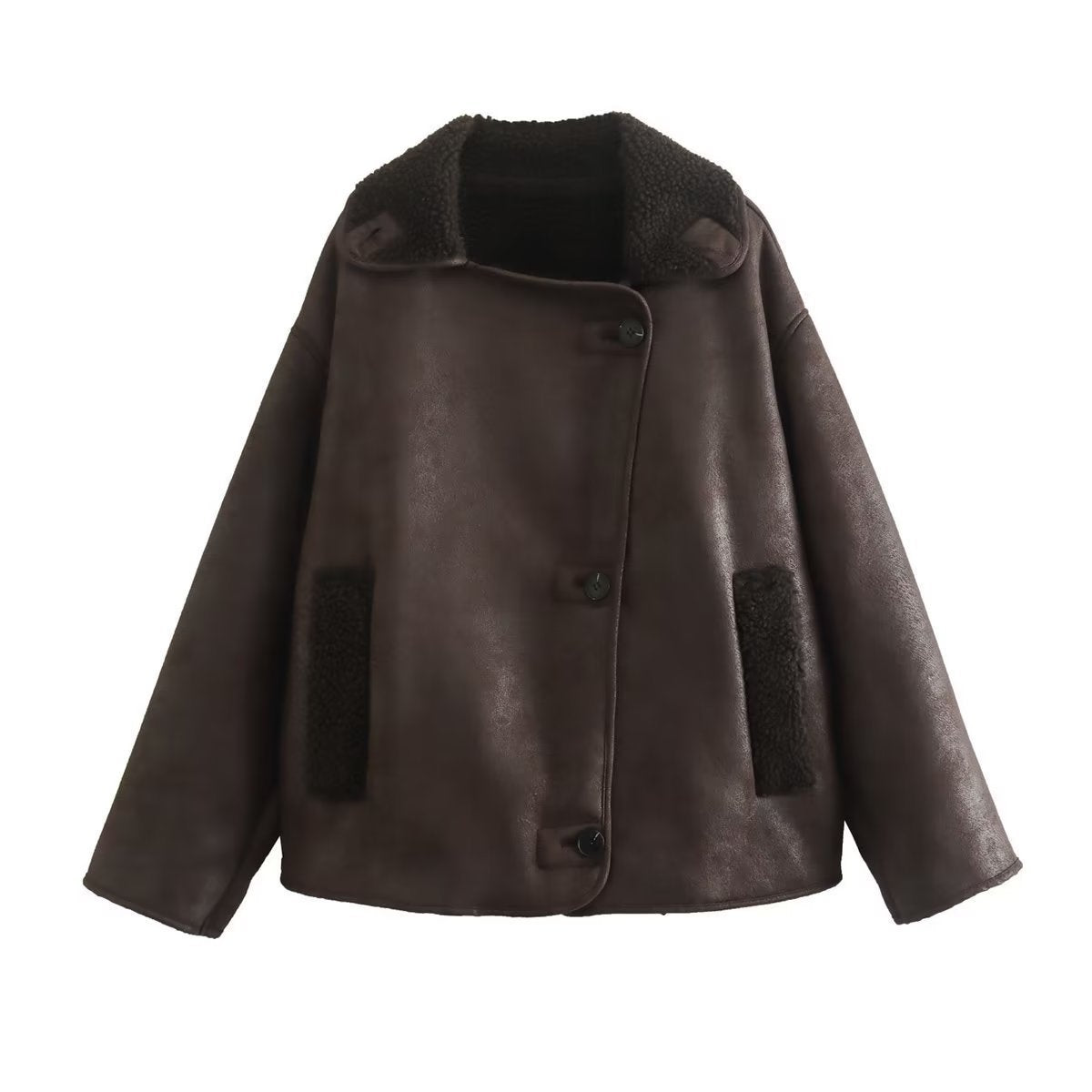 Women's Beautiful Leisure Fur Lapel Double-sided Coats