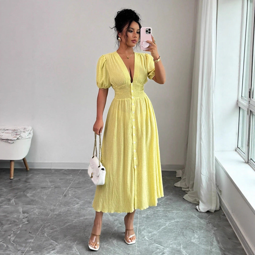Women's Daily Life Elegant Collar Puff Sleeve Dresses