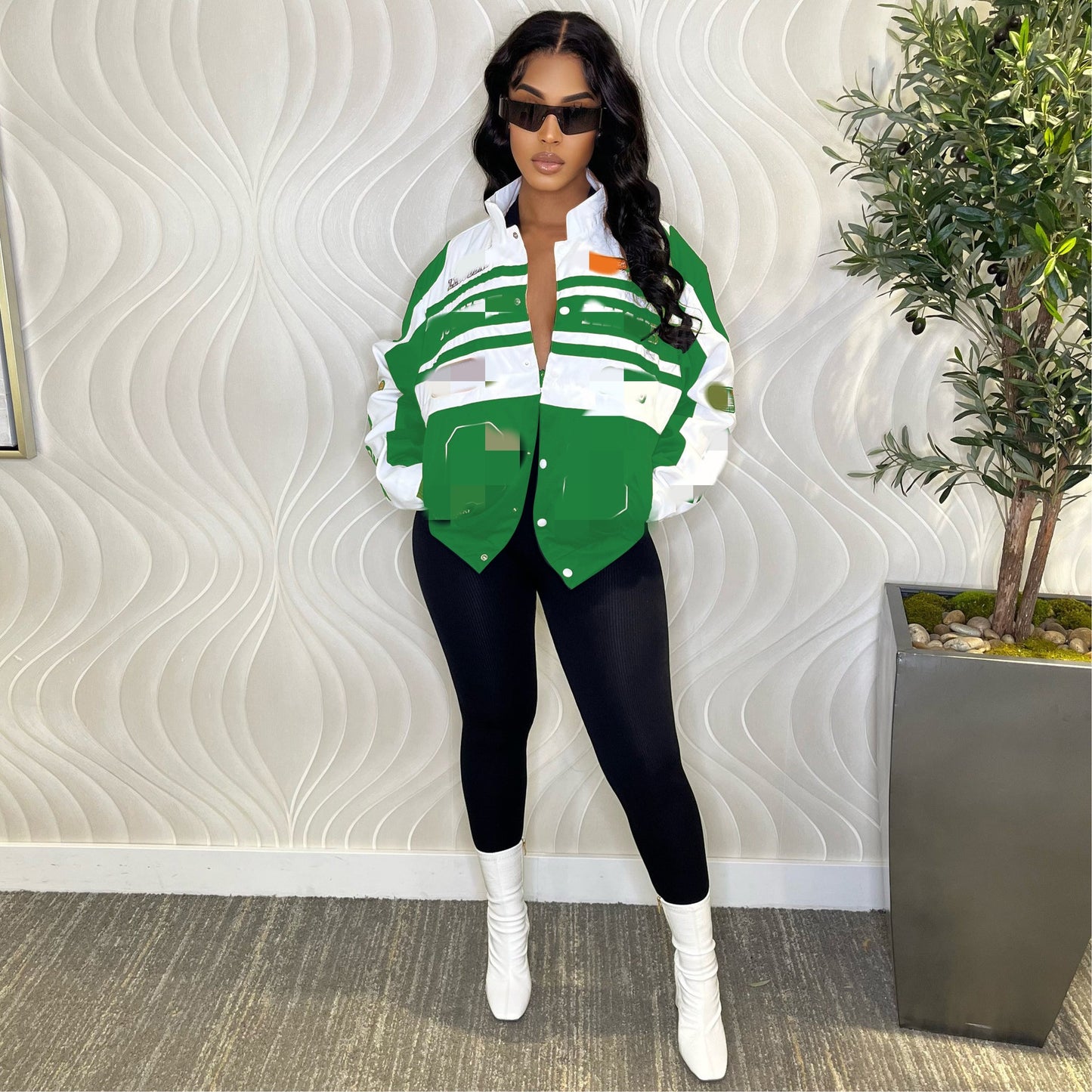 Women's Detachable Hot Motorcycle Printed Cool Silk Jackets