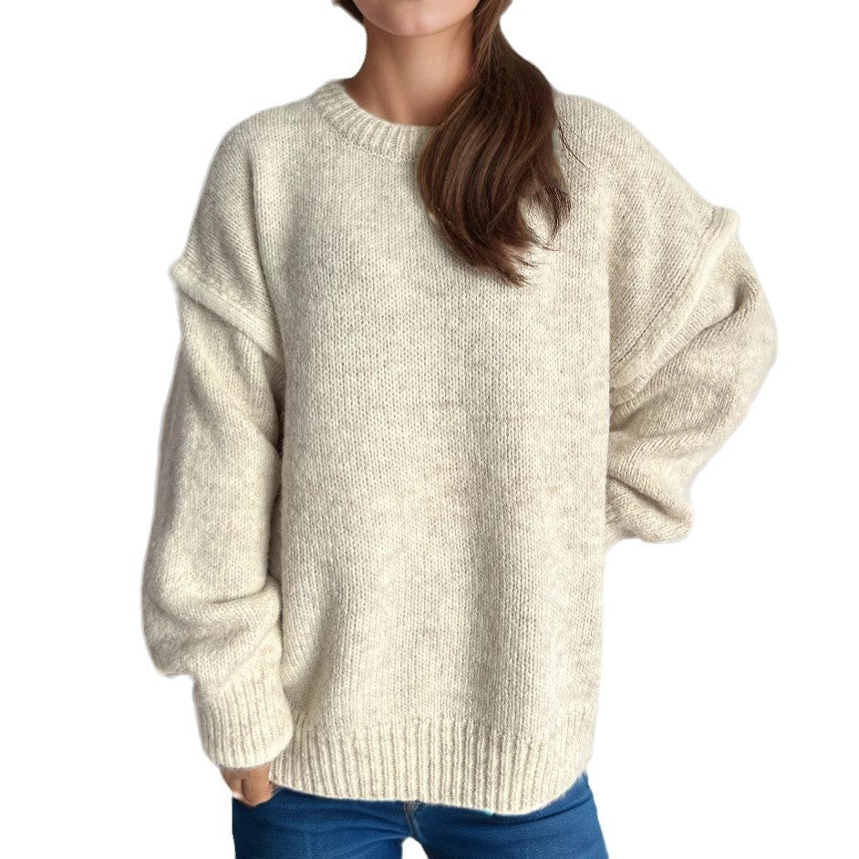 Women's Idle Style Round Neck Loose Thickened Sweaters