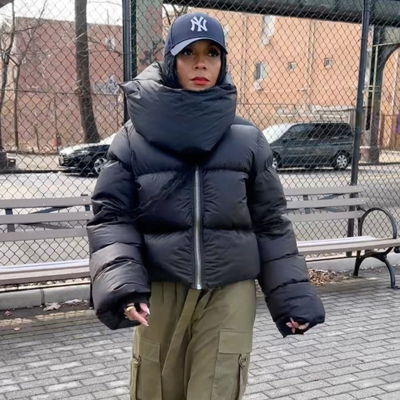 Women's Wear Winter Thick Snap Button Scarf Coats