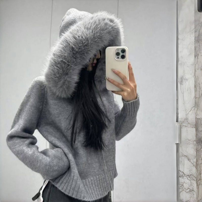 Women's Casual Versatile Long Sleeves Big Fur Sweaters