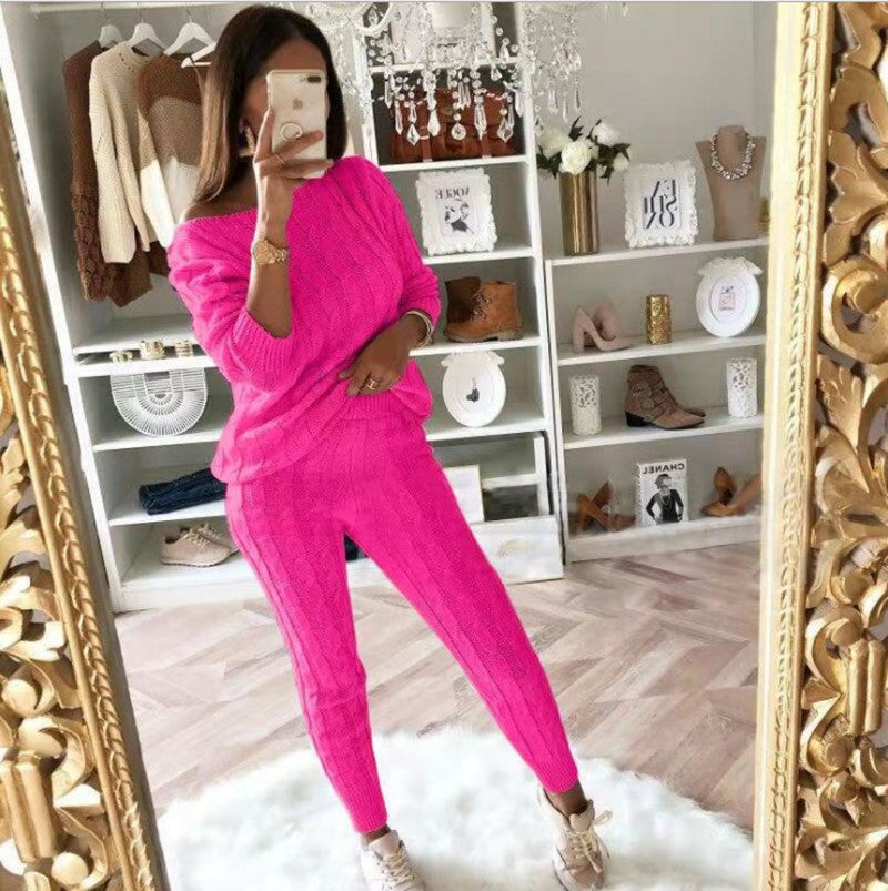 Women's Attractive Pajamas Fashion Solid Color Sweaters