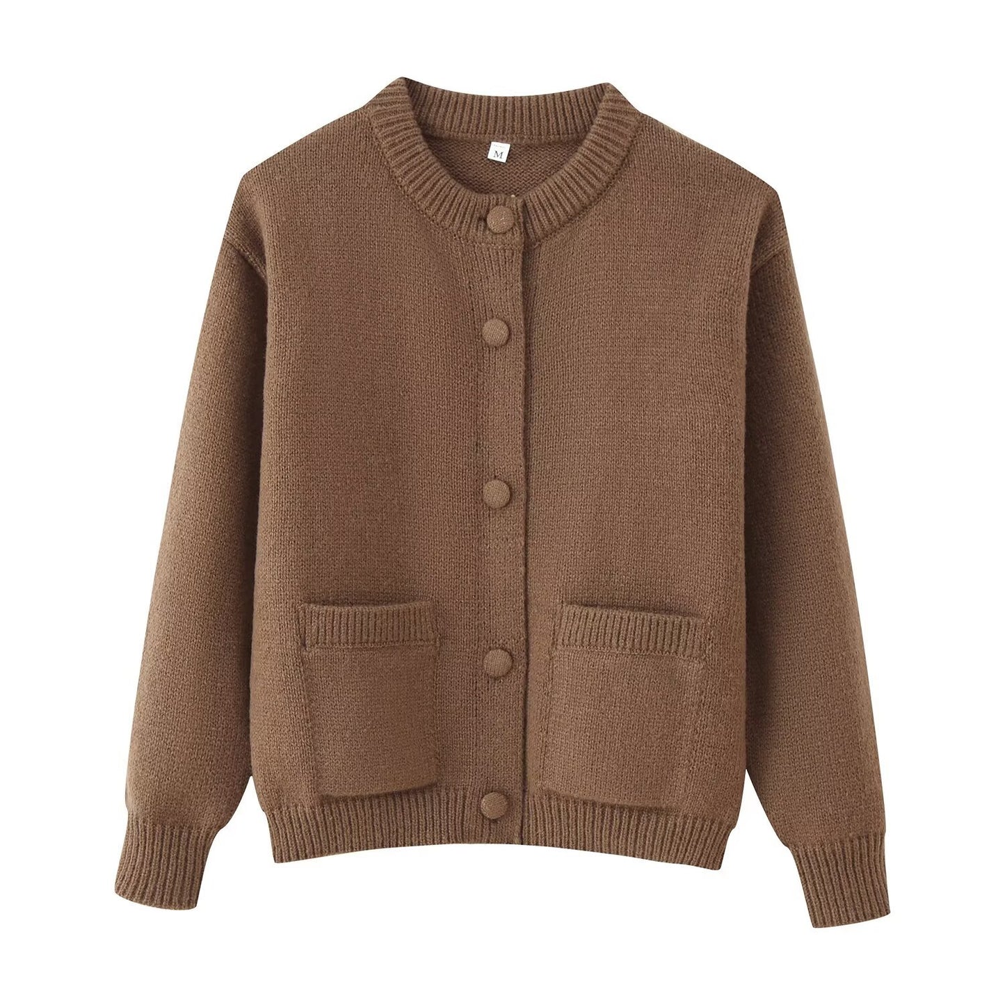 Fashion Round Neck Solid Color Gentle Knitwear