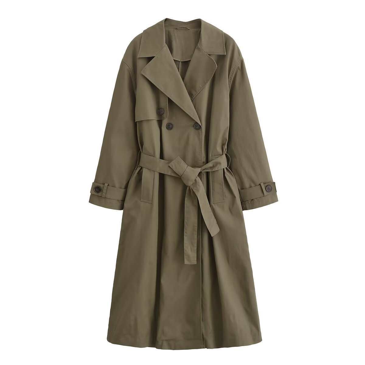 Women's Belt Fashion Long Trench With Female Coats