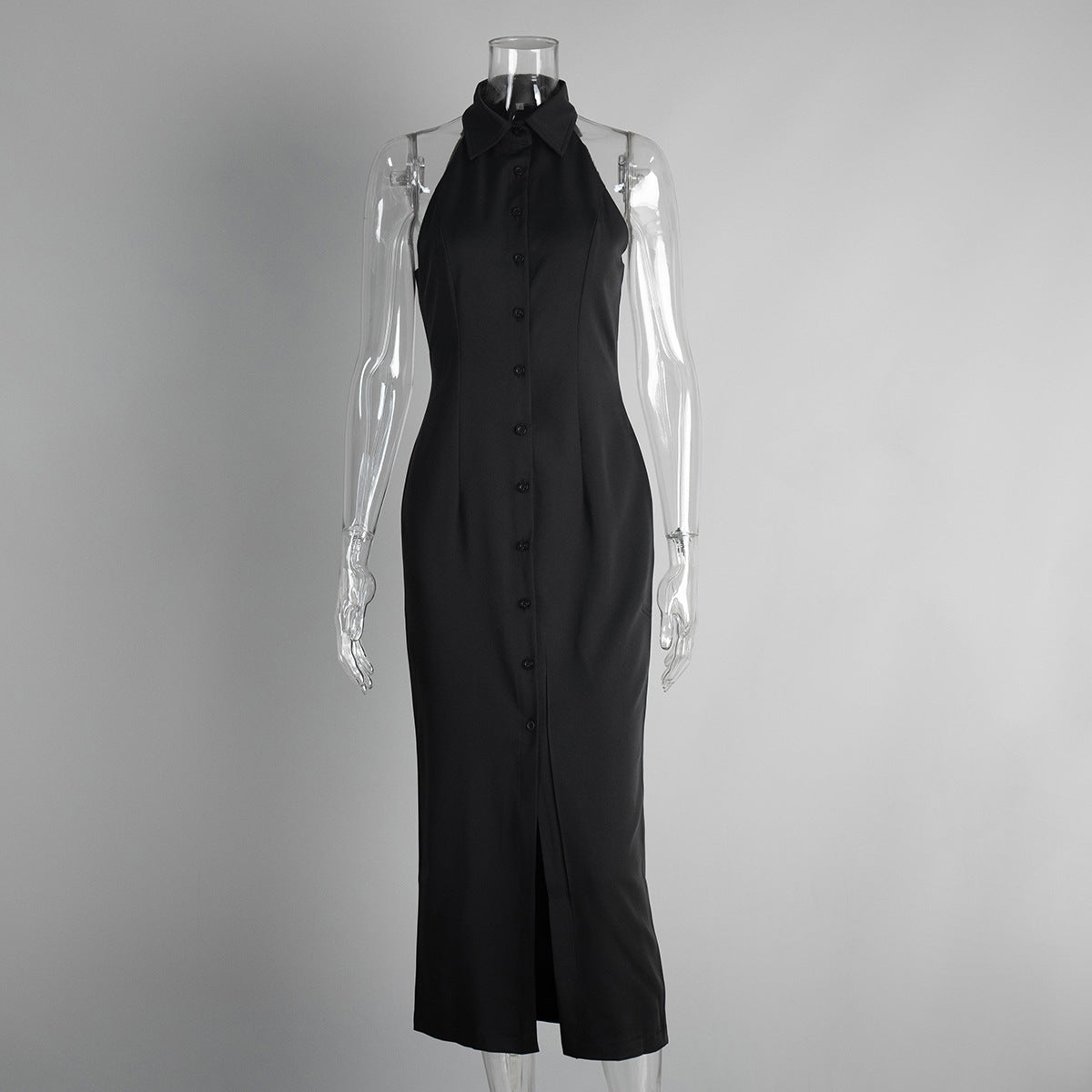 Women's Fashionable Simple Slit Long Dress Summer Dresses