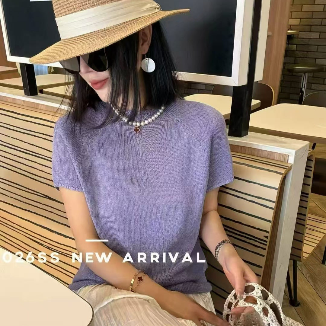 Seamless One-piece Knit Thin Imported Paper Loose Slimming Women's Sweater