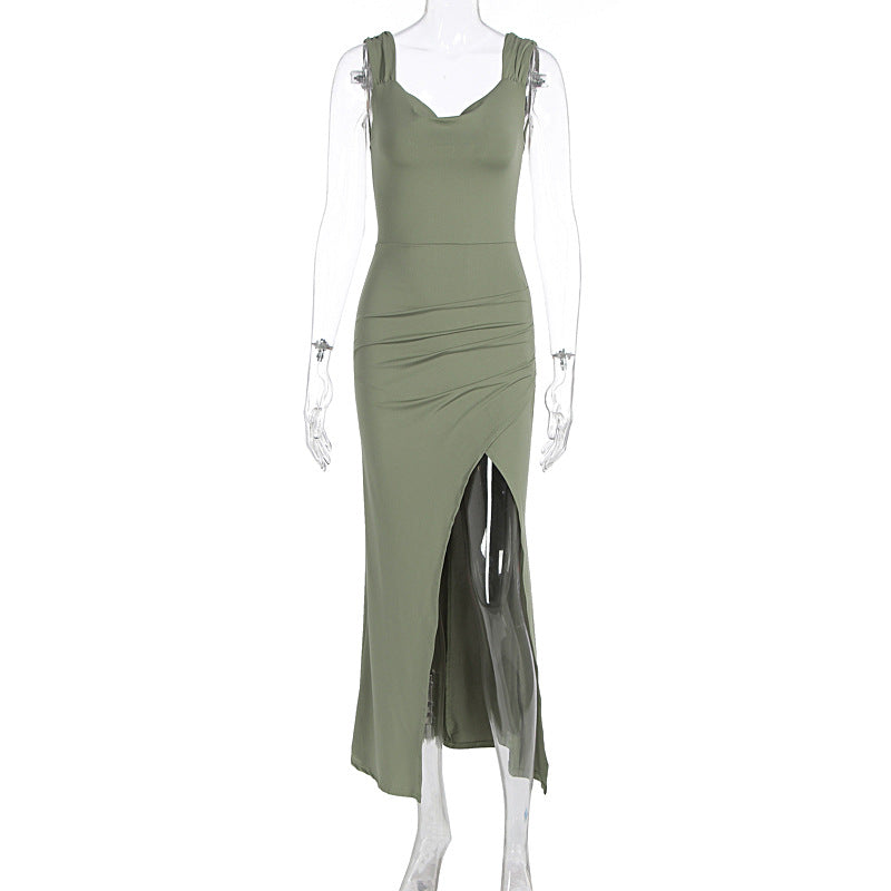 Women's Elegance Sleeveless Backless Slingback Slim Fit Dresses