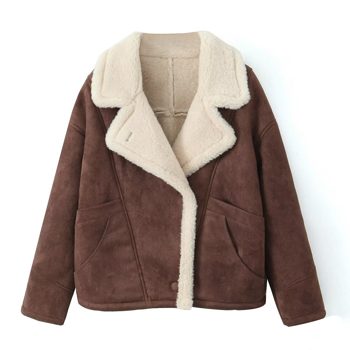 Women's Fashion Thick Warm Lamb Wool Loose Coats