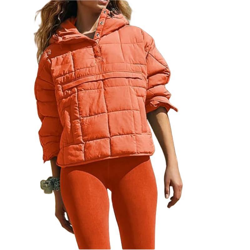 Model Pure Color Warm Keeping Pocket Long Sleeve Hooded Coats