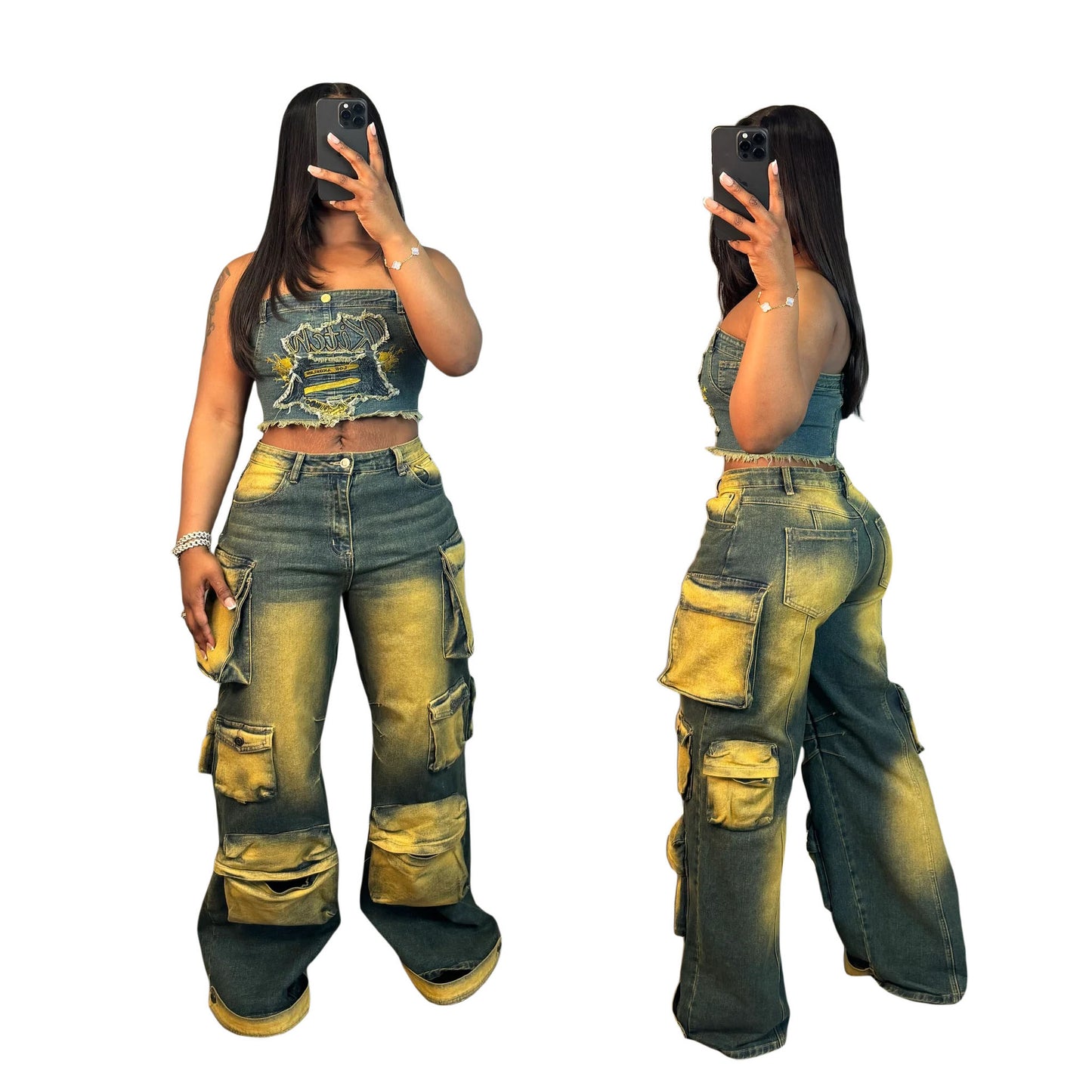 Denim Three-dimensional Trousers Retro Casual Loose Jeans