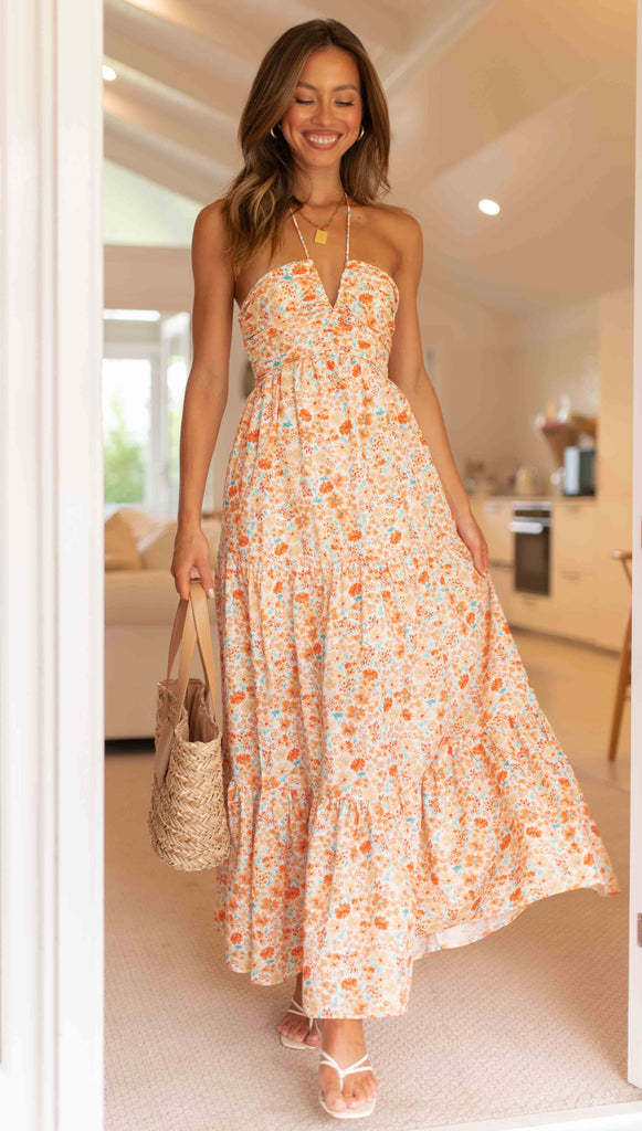 Women's Brace Long Dress Elegant Sleeveless Sling Dresses