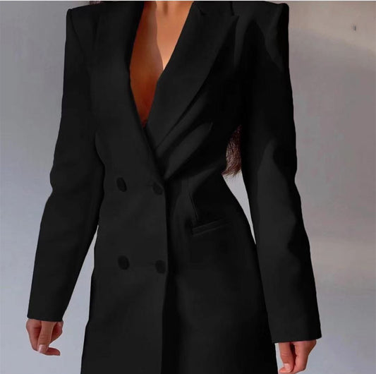 Autumn Commuter Backless Double Breasted Source Blazers