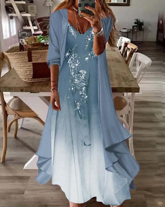 Women's Print Holiday Suspender Dress Indian Style Dresses