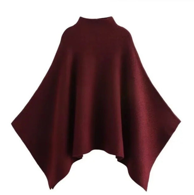Women's Fashion Casual Asymmetric Knitted Cape Coats