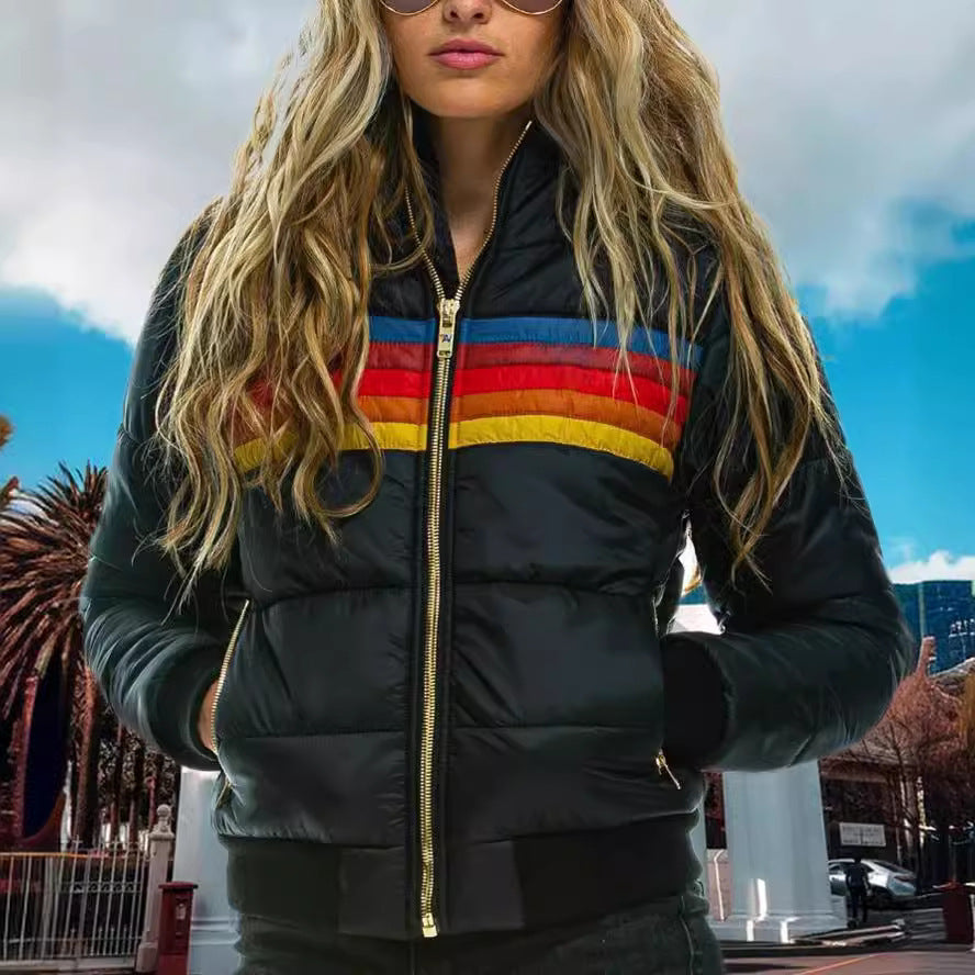 Women's Classic Casual Hooded Printed Cotton Coats