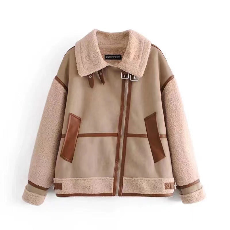 Women's Stitching Fur Early Spring Style Elegant Jackets