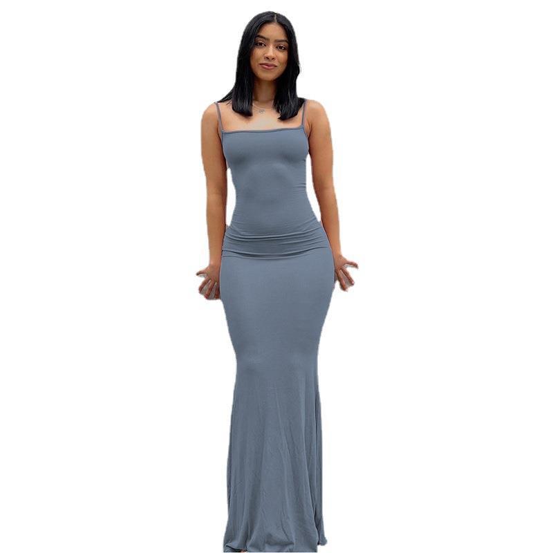 Women's Dress Casual Slim Strap Home Long Dresses