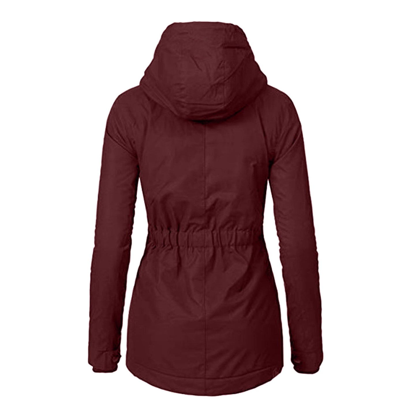 Women's Solid Color Pocket Zipper Fleece Padded Coats