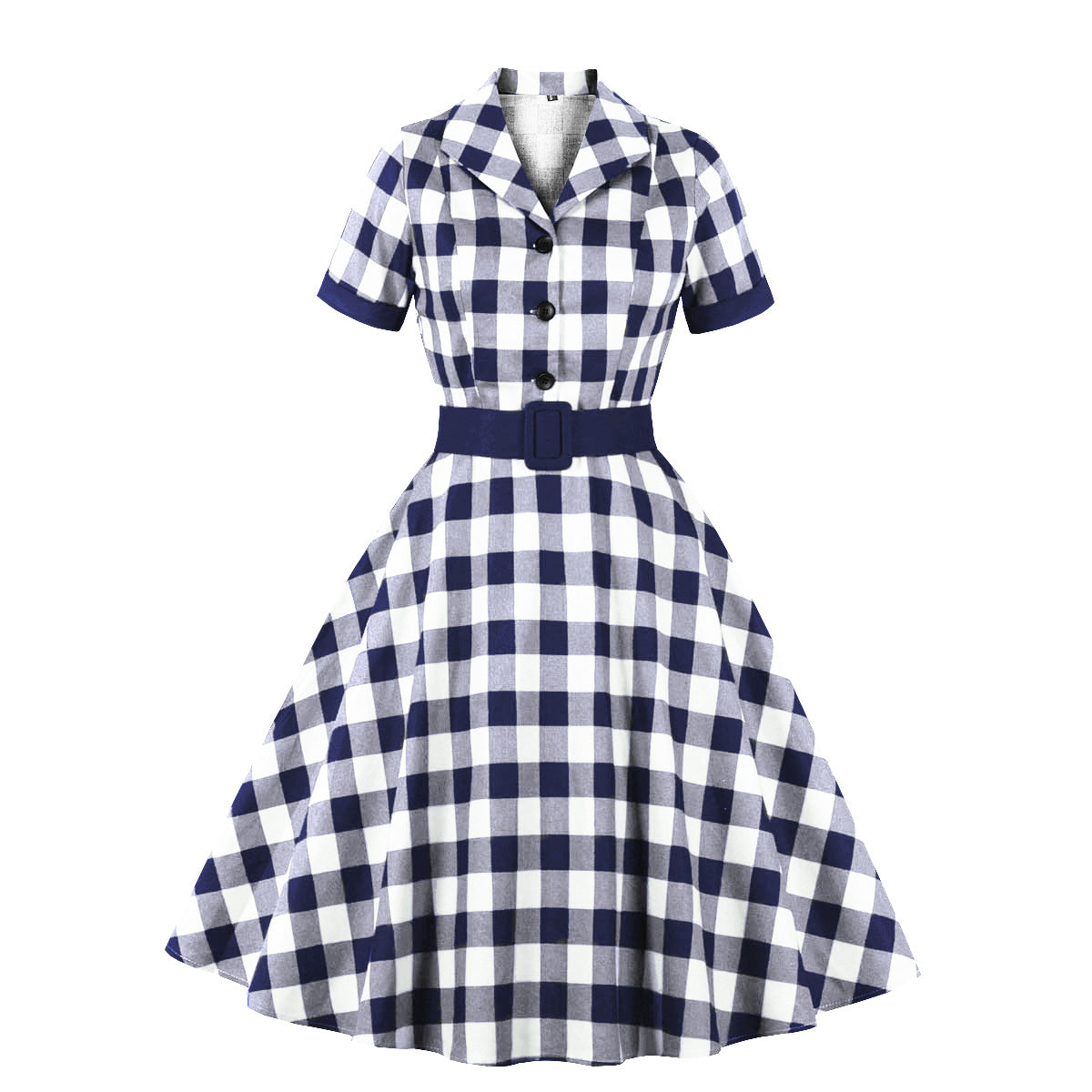 Hepburn Style Court Dress British Plaid Dresses