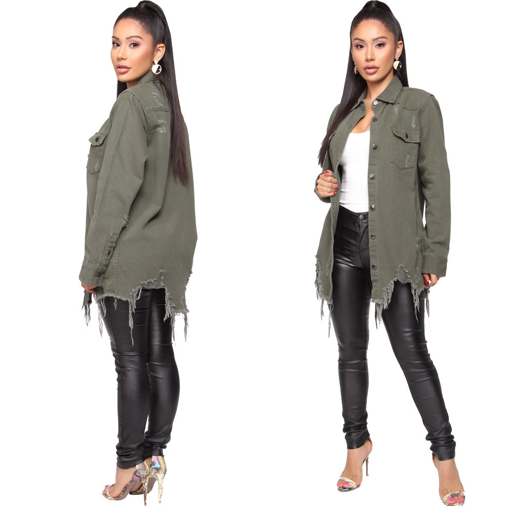 Classic Model Sexy Fashion Lady's Denim Coats