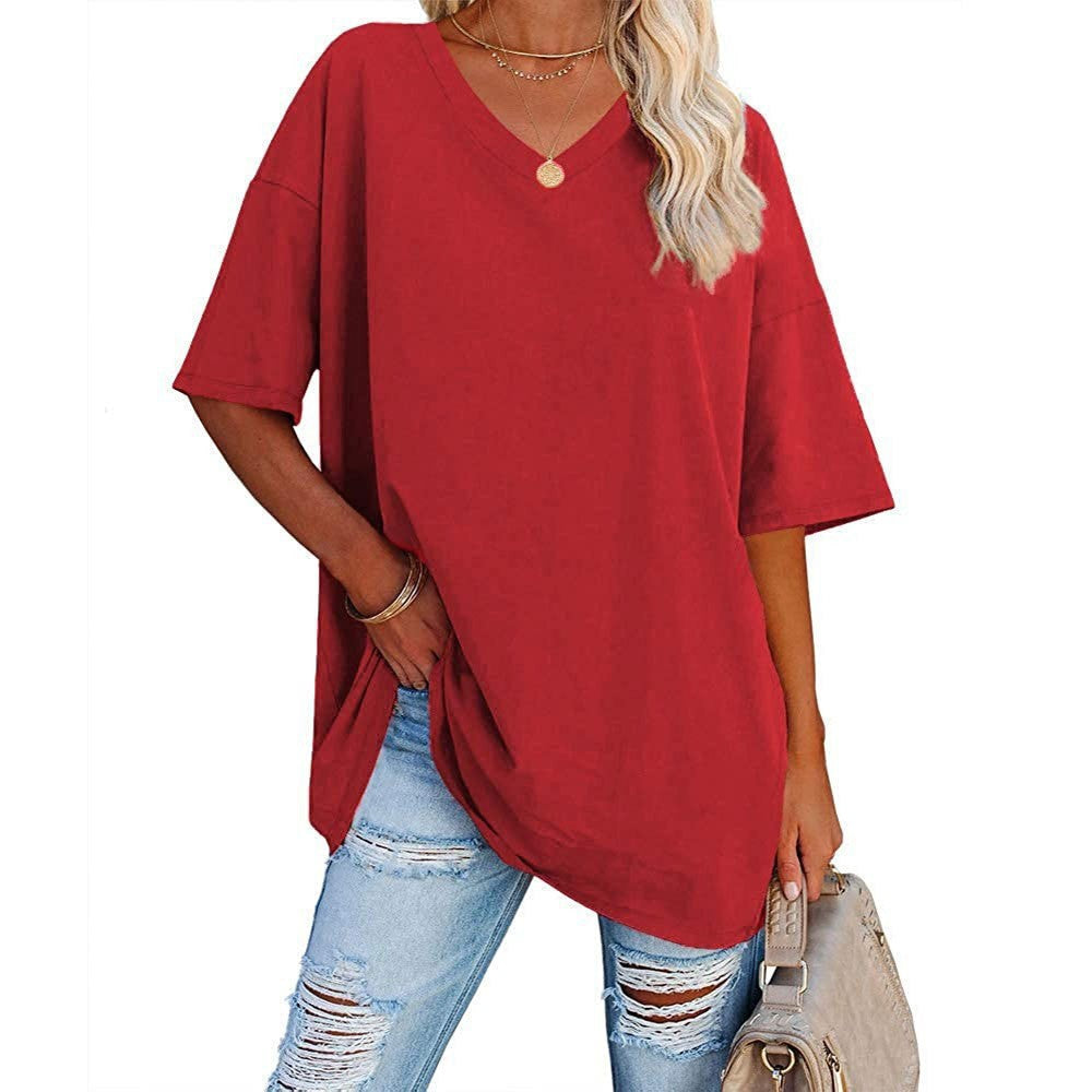Women's Loose Half Sleeve Cotton Waist Blouses