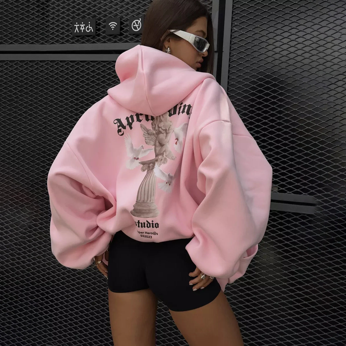 Women's Loose Personality Trendy Hot Casual Angel Print Sweaters