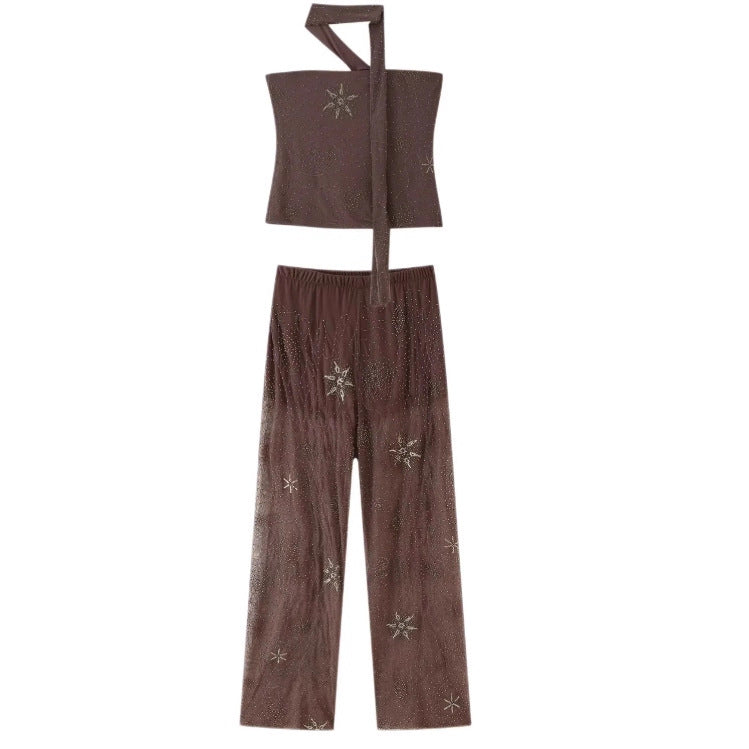 Women's Fashion Personality Sequin Embroidery Light Diamond Pants