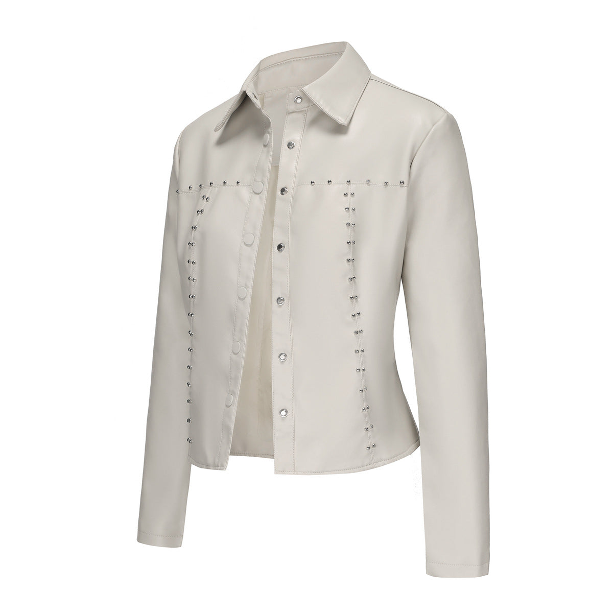 Women's Rivet Leather Button Fashion Popular Thin Cardigans