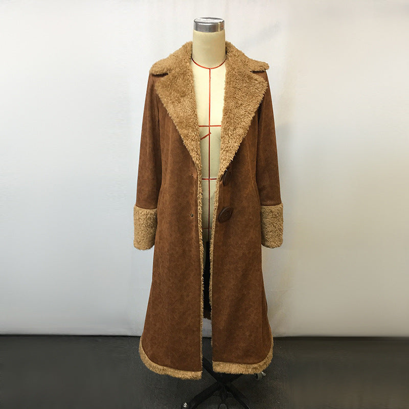 Women's Retro Style Fur Integrated Leisure Warm Coats