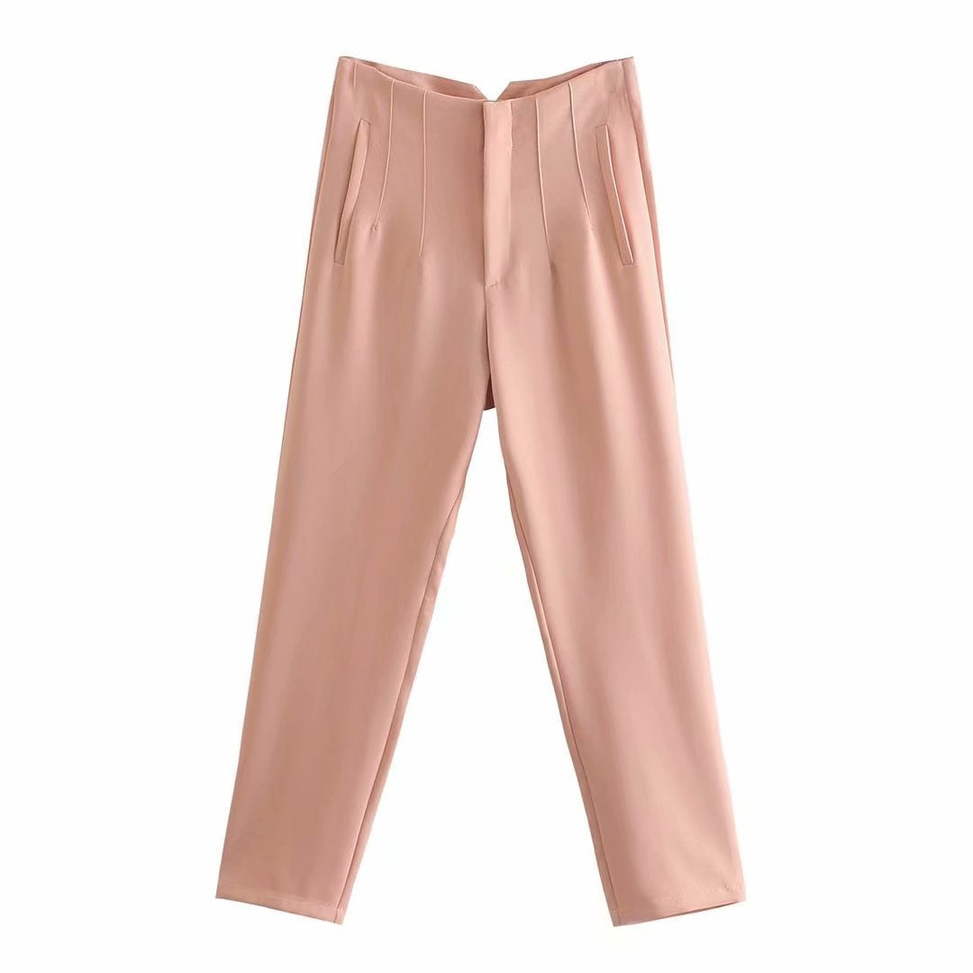 Autumn High Waist Slimming Solid Color Pants