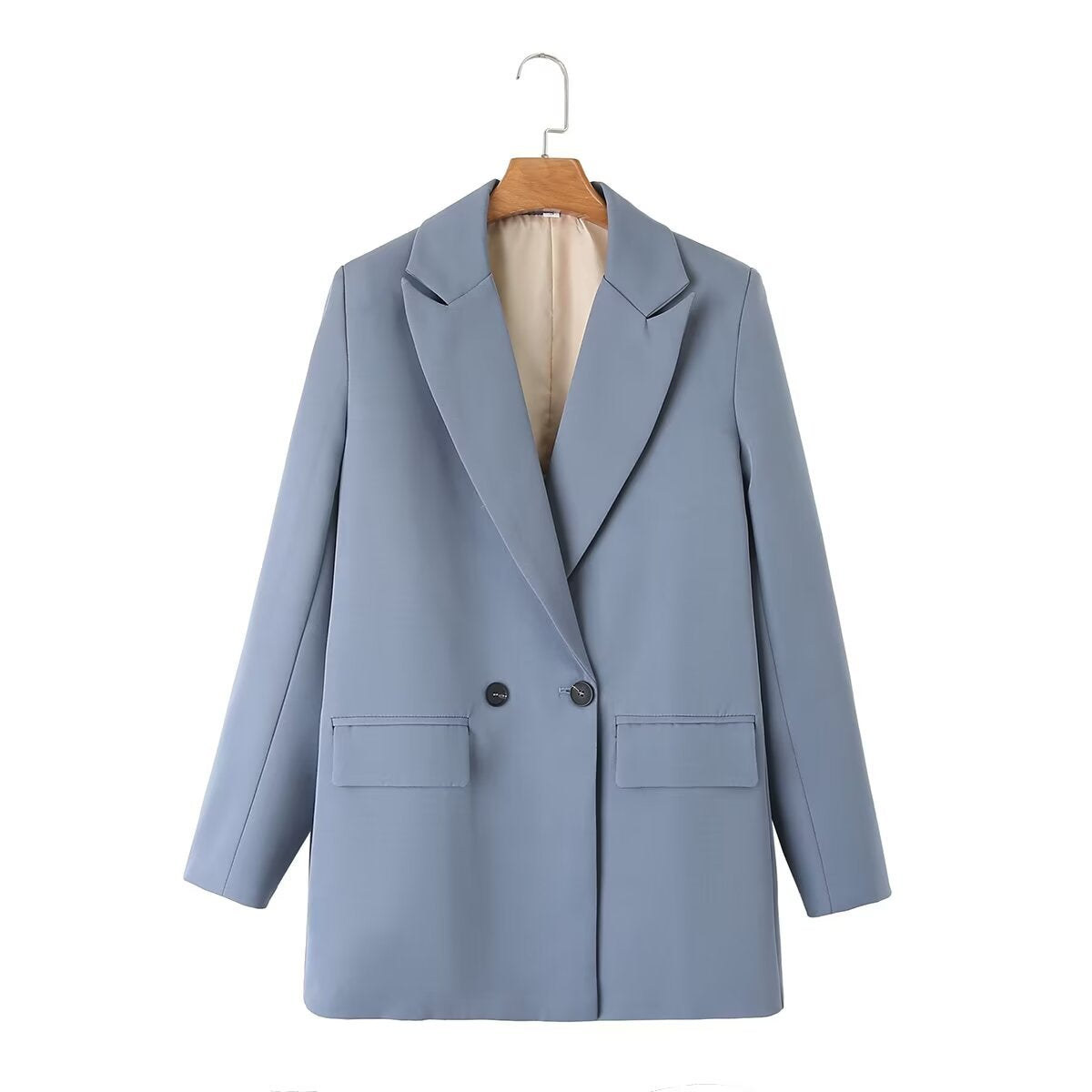 Women's Popular Beautiful Simple Loose Double-breasted Blazers