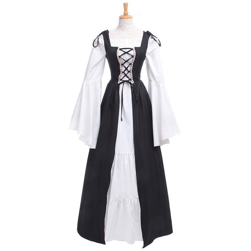 Tied Waist Medieval Renaissance Retro Court Dresses