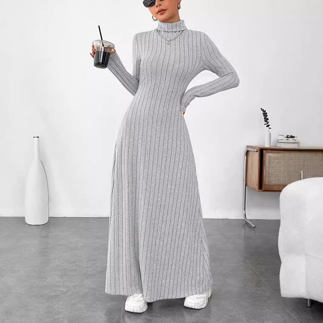 Women's Elegant Slim Turtleneck Solid Color Dress Dresses