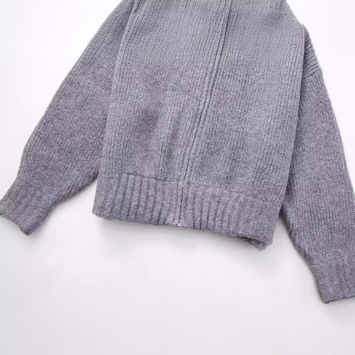 Women's Creative French Zipper Knitted Bomber Coats
